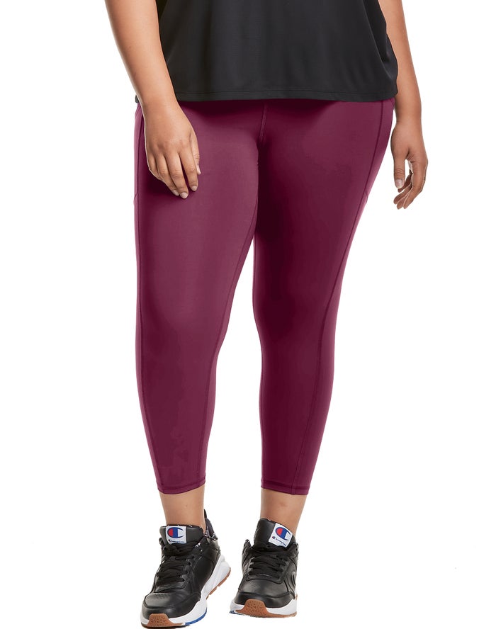 Champion Dame Leggings MørkeLilla - Plus Absolute 3/4 Pocket - Danmark VFX-210583